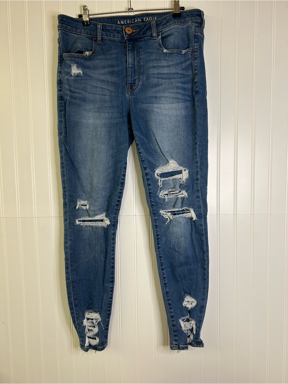 American Eagle Outfitters Distressed Super Stretch Jeggings Size 14